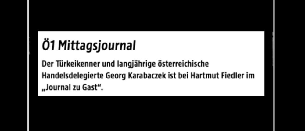 Georg Karabaczek Ö1 Mittagsjournal konuğu